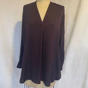 Vince XS pure silk dark purple blouse